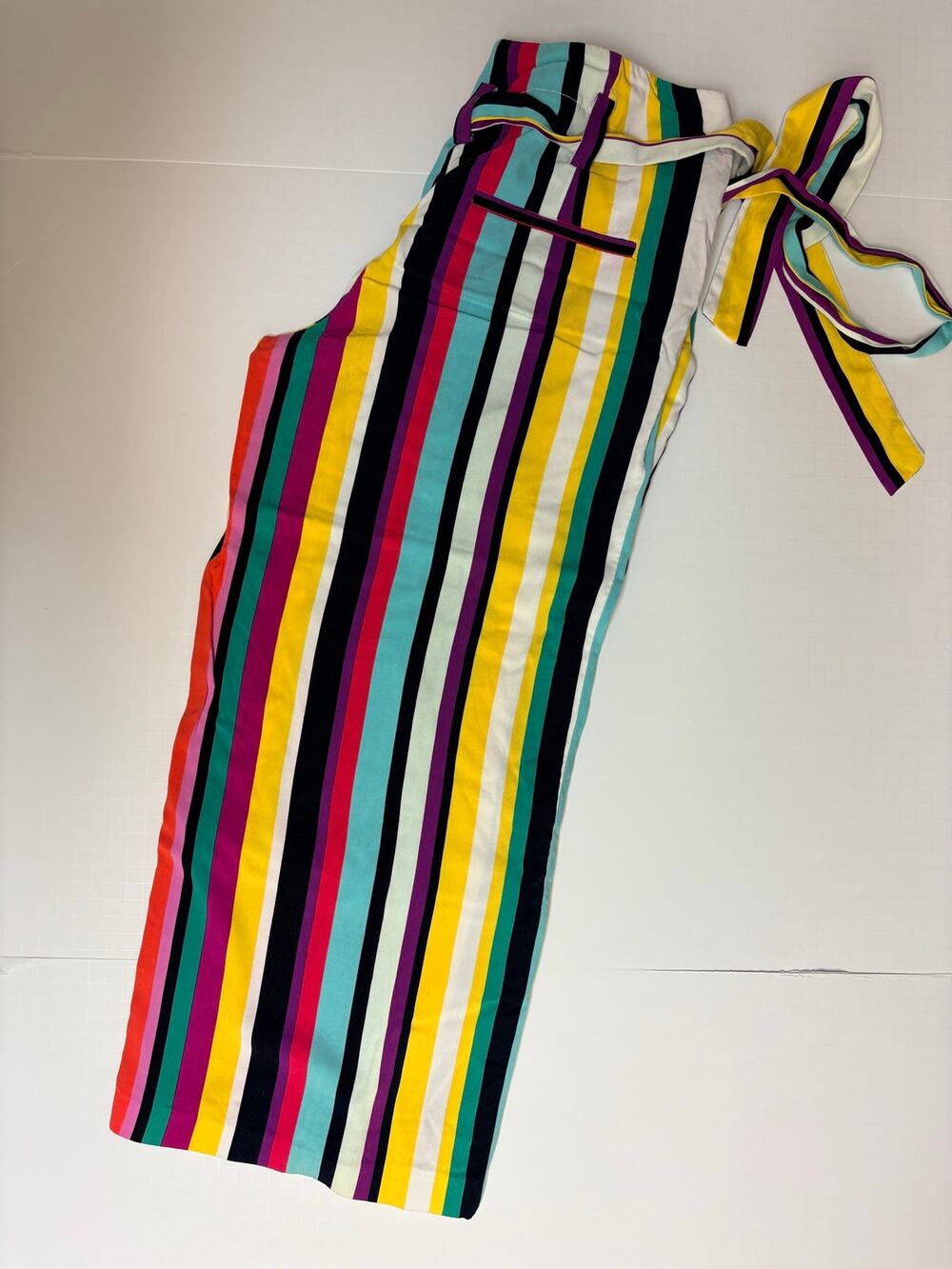 New York & Company 7th Avenue Women’s 6 Multicolor Striped Tie Waist Pants